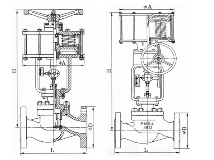 氣動帶手動活塞式切斷閥結構圖